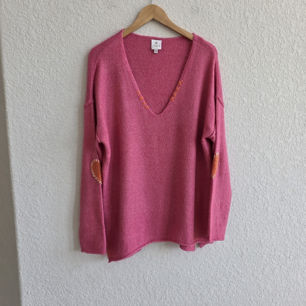 Elegant Pink V-Neck Sweater
